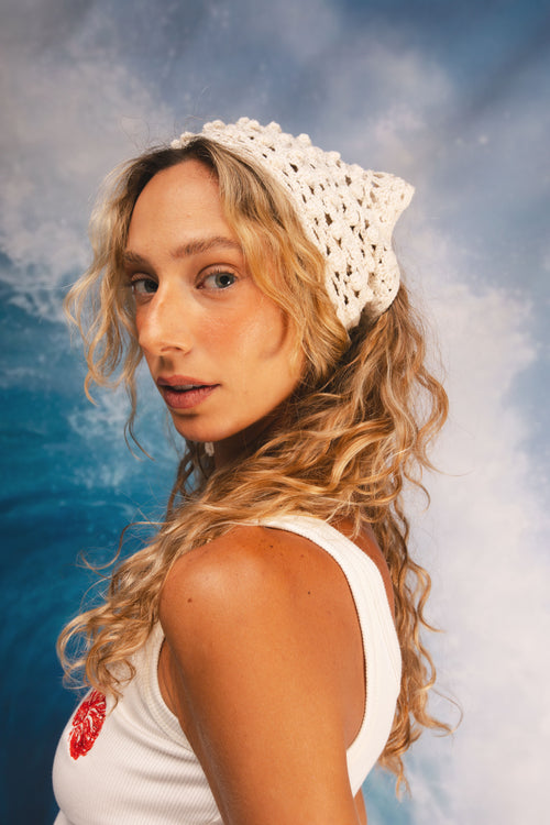 Lenço Crochê Off White