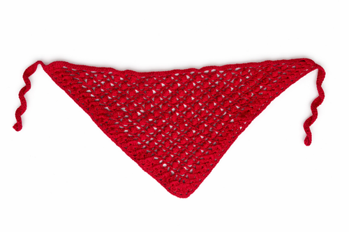 Lenço Crochê Vermelho